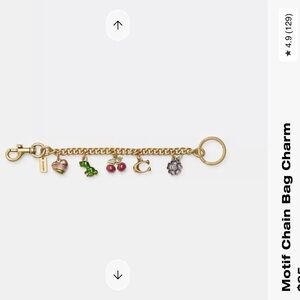 Coach motif chain bag charm
